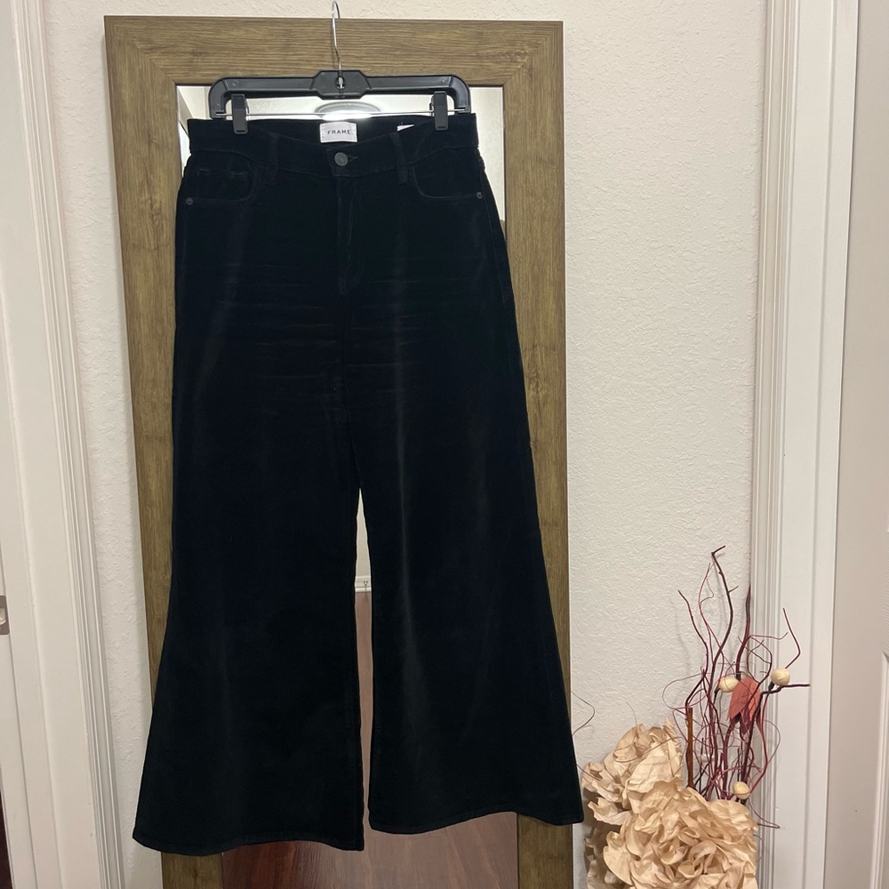 Frame Black Wide-Leg Pants